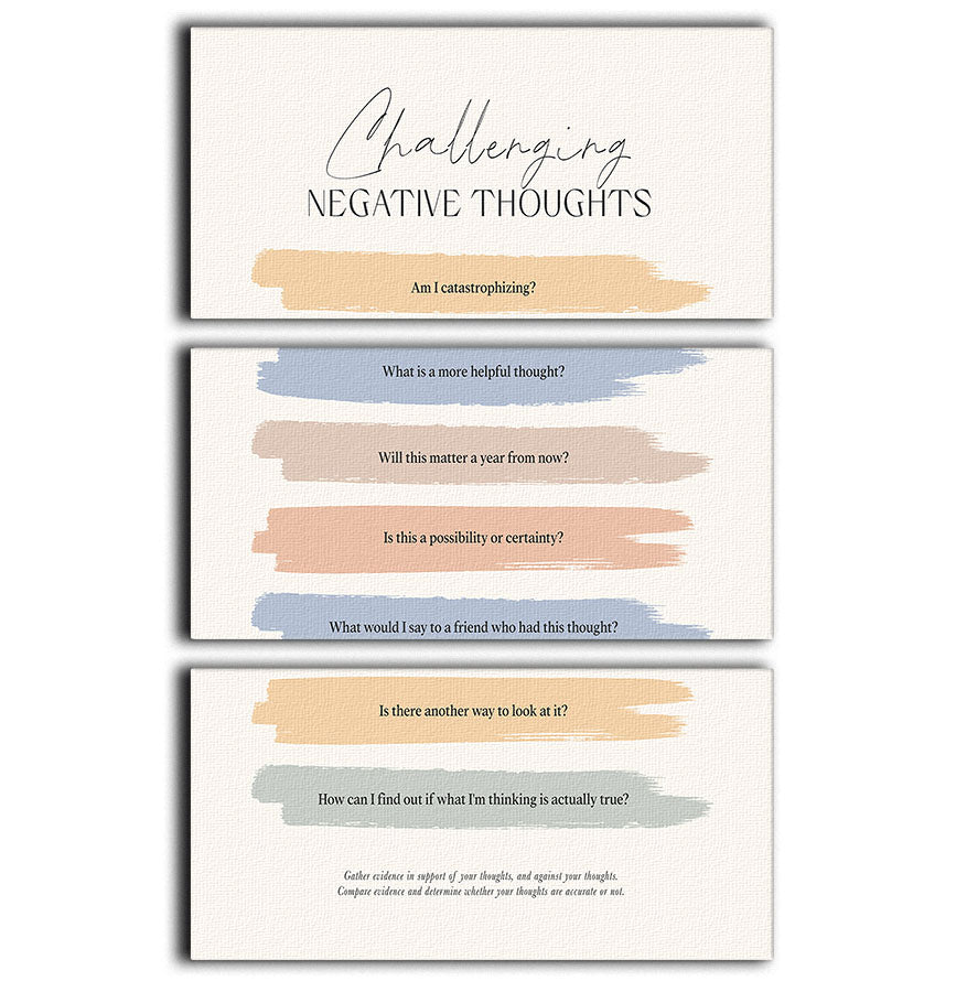 Challenging Thoughts 3 Split Panel Canvas Print featuring three high-quality canvases with captivating designs, perfect for home or office decor.