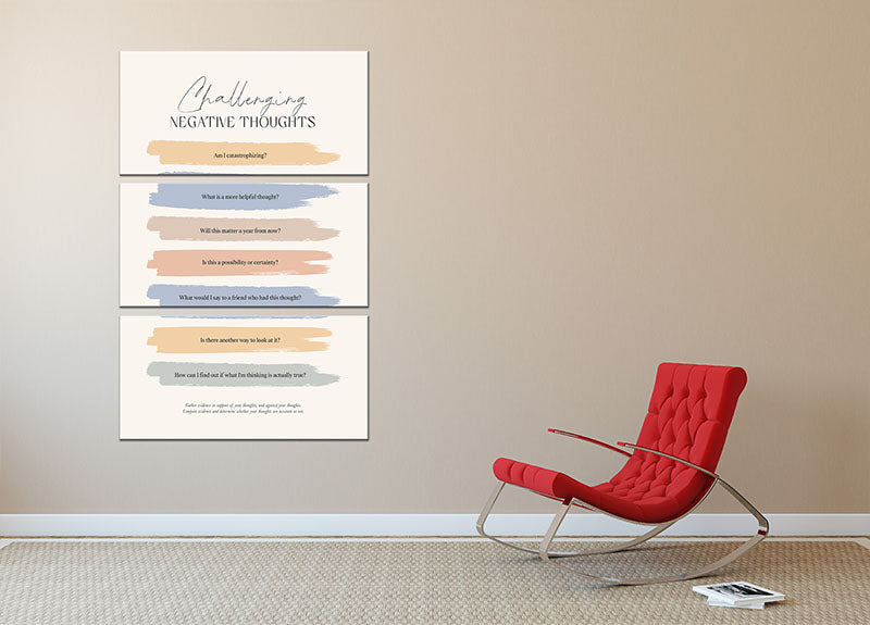 Challenging Thoughts 3 Split Panel Canvas Print featuring three high-quality canvases with captivating designs, perfect for home or office decor.