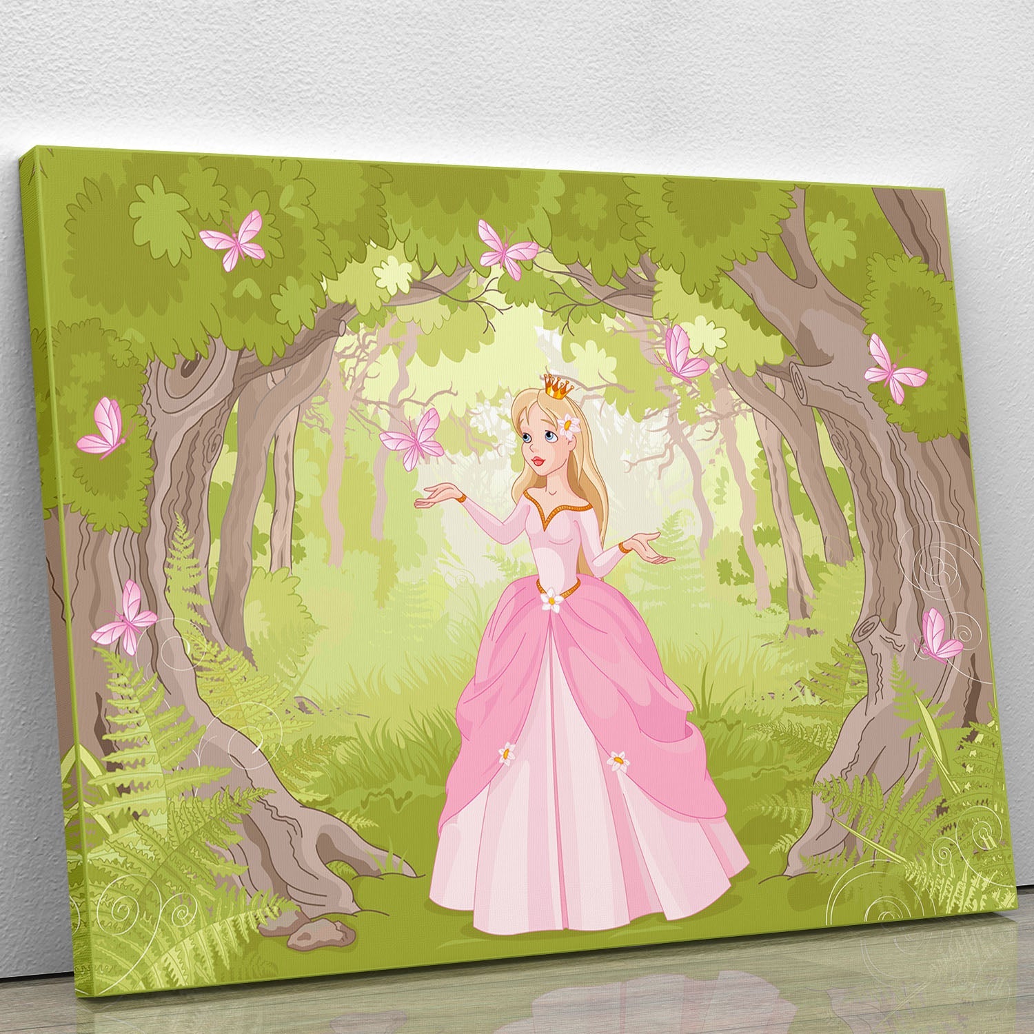 Charming Princess wood canvas print featuring an elegant design, perfect for home decor.