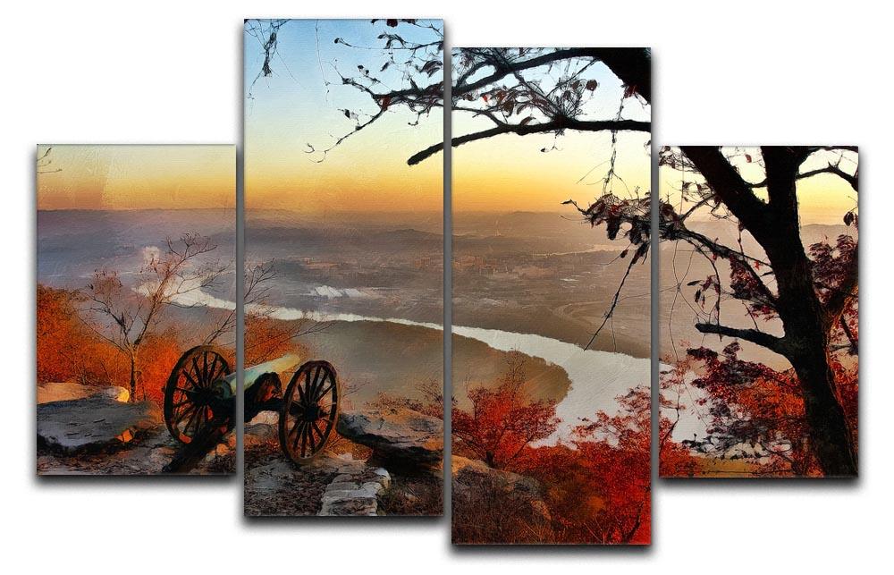 Chattanooga Campaign Painting 4 Split Panel Canvas showcasing vibrant colors and dynamic design in four separate panels.