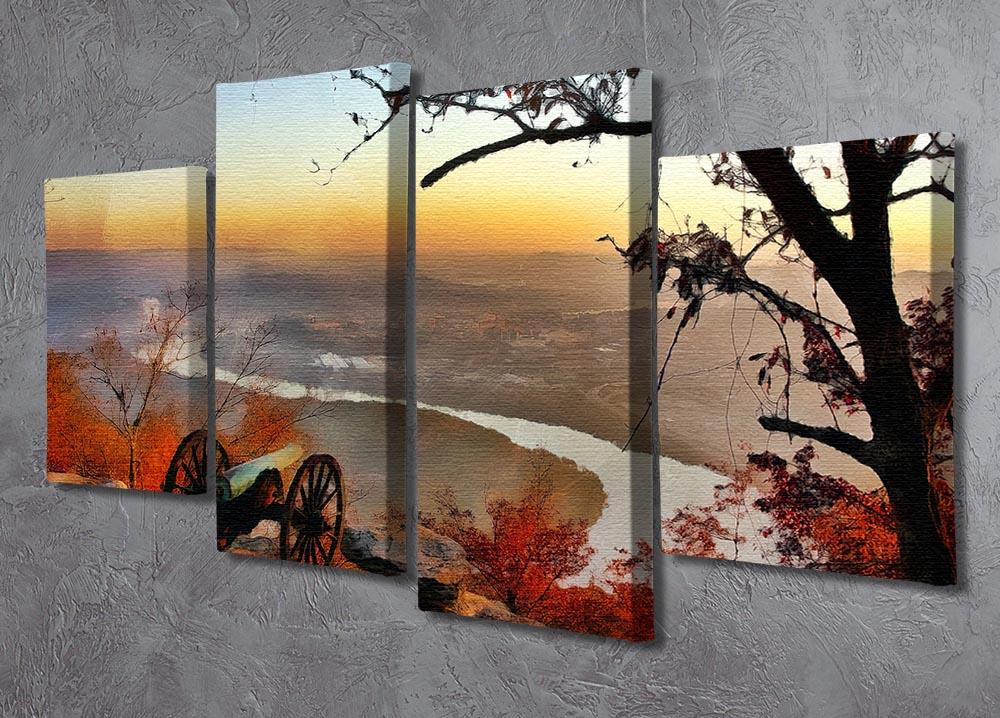 Chattanooga Campaign Painting 4 Split Panel Canvas showcasing vibrant colors and dynamic design in four separate panels.