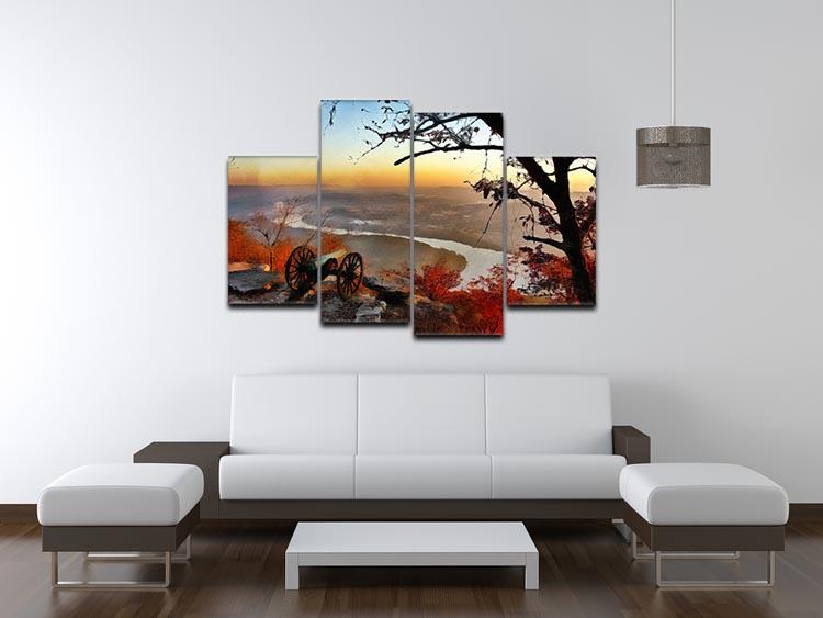 Chattanooga Campaign Painting 4 Split Panel Canvas showcasing vibrant colors and dynamic design in four separate panels.