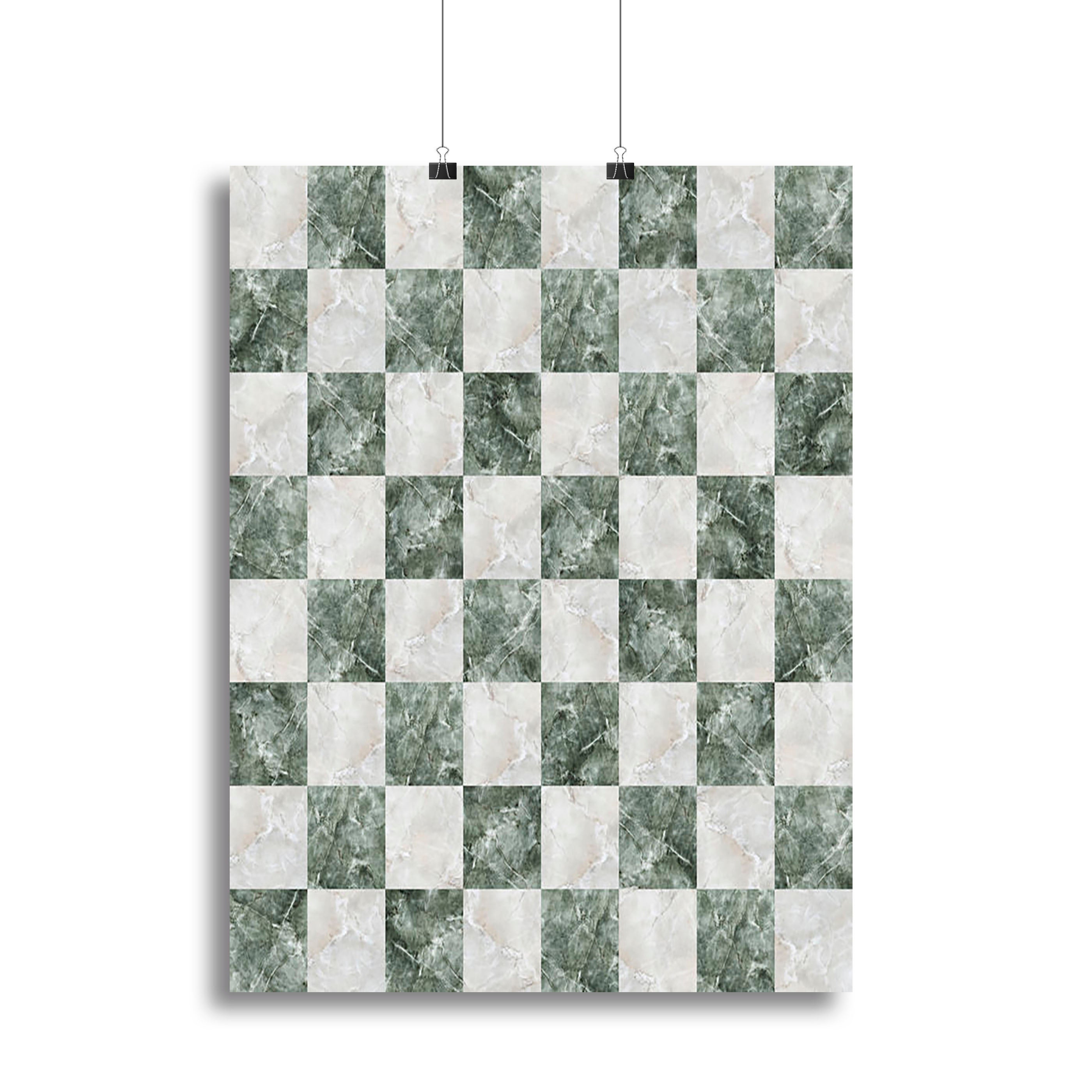 Checkered tiles seamless canvas print showcasing a modern design, perfect for home decor.