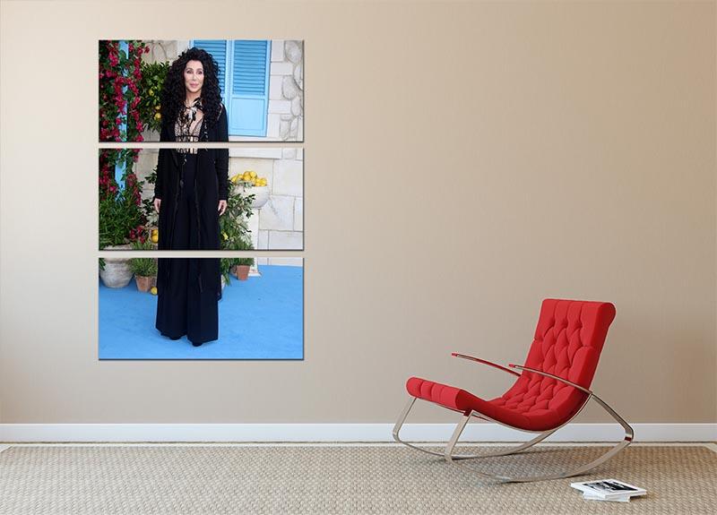 Cher Mamma Mia 3 Split Panel Canvas Print featuring vibrant colors and elegant design, perfect for home decor.