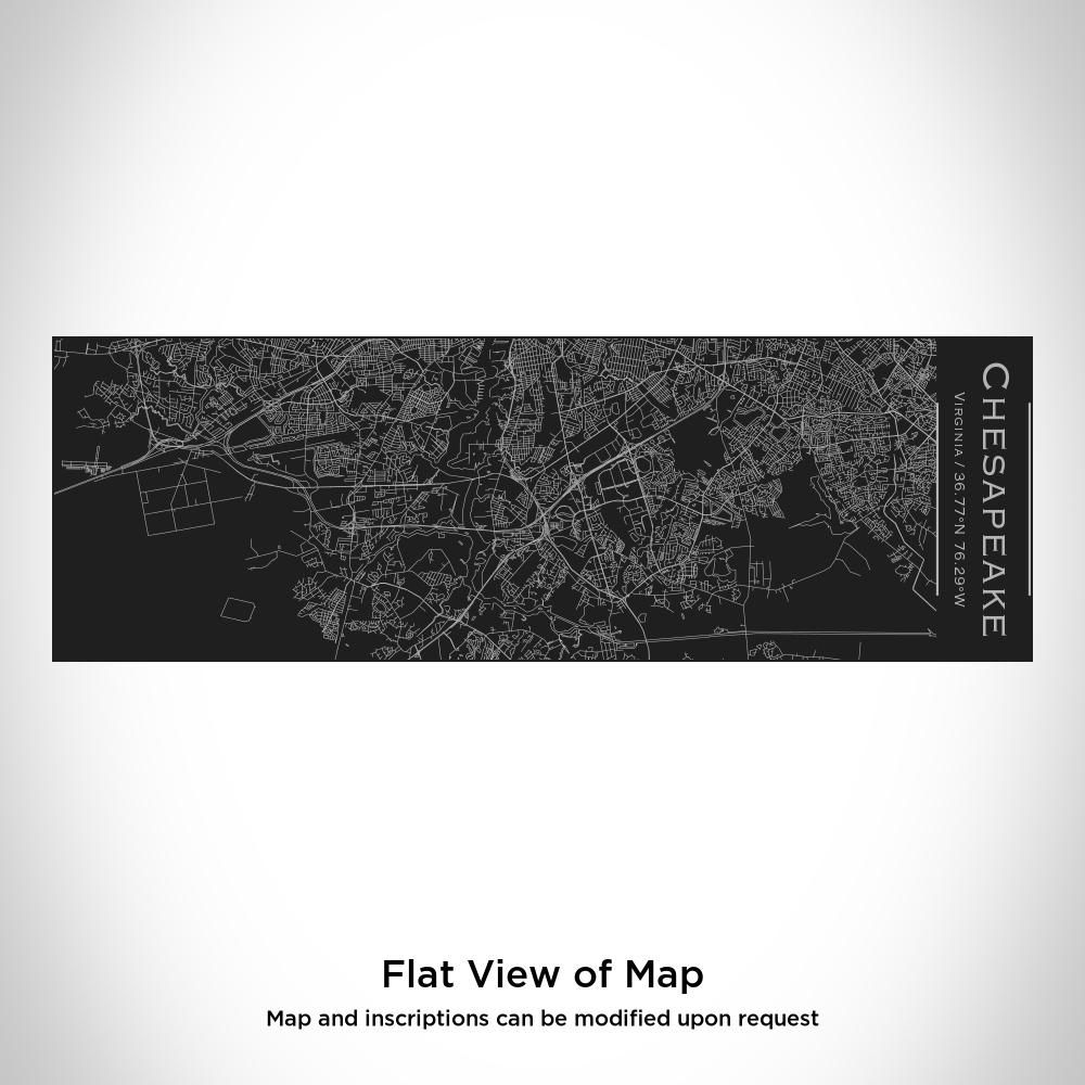 Chesapeake Virginia Map Insulated Cup in Matte Black with custom engraving and coordinates.