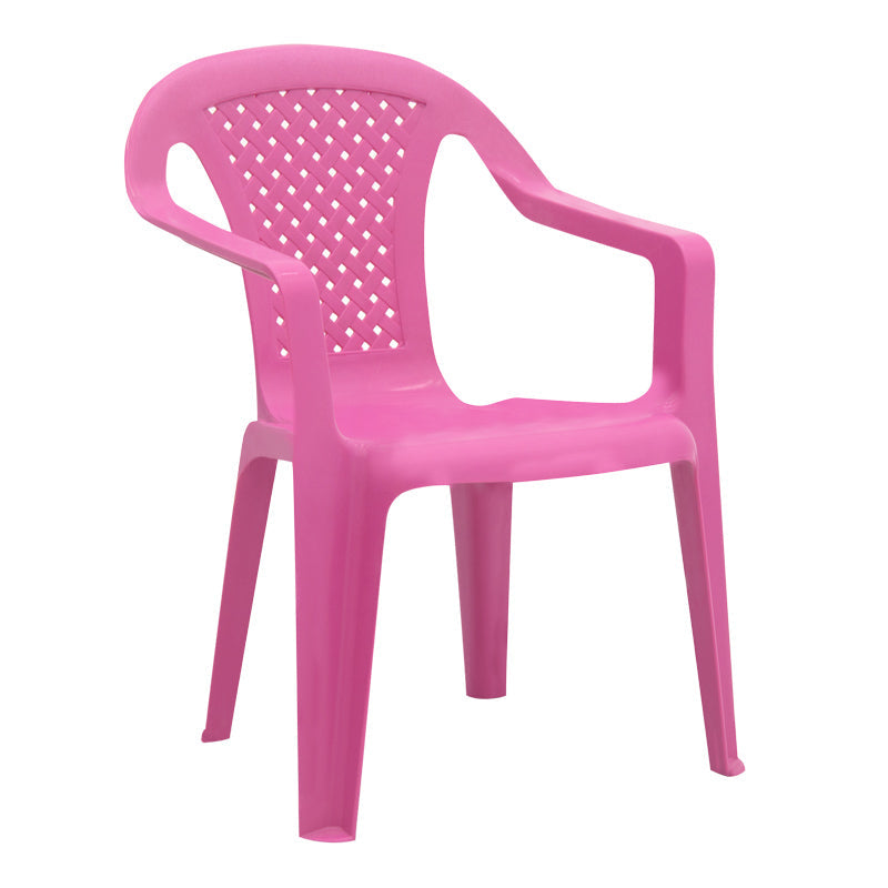 Set of four PINK PANTHER children's garden chairs in vibrant pink, made of durable polypropylene, perfect for indoor and outdoor use.
