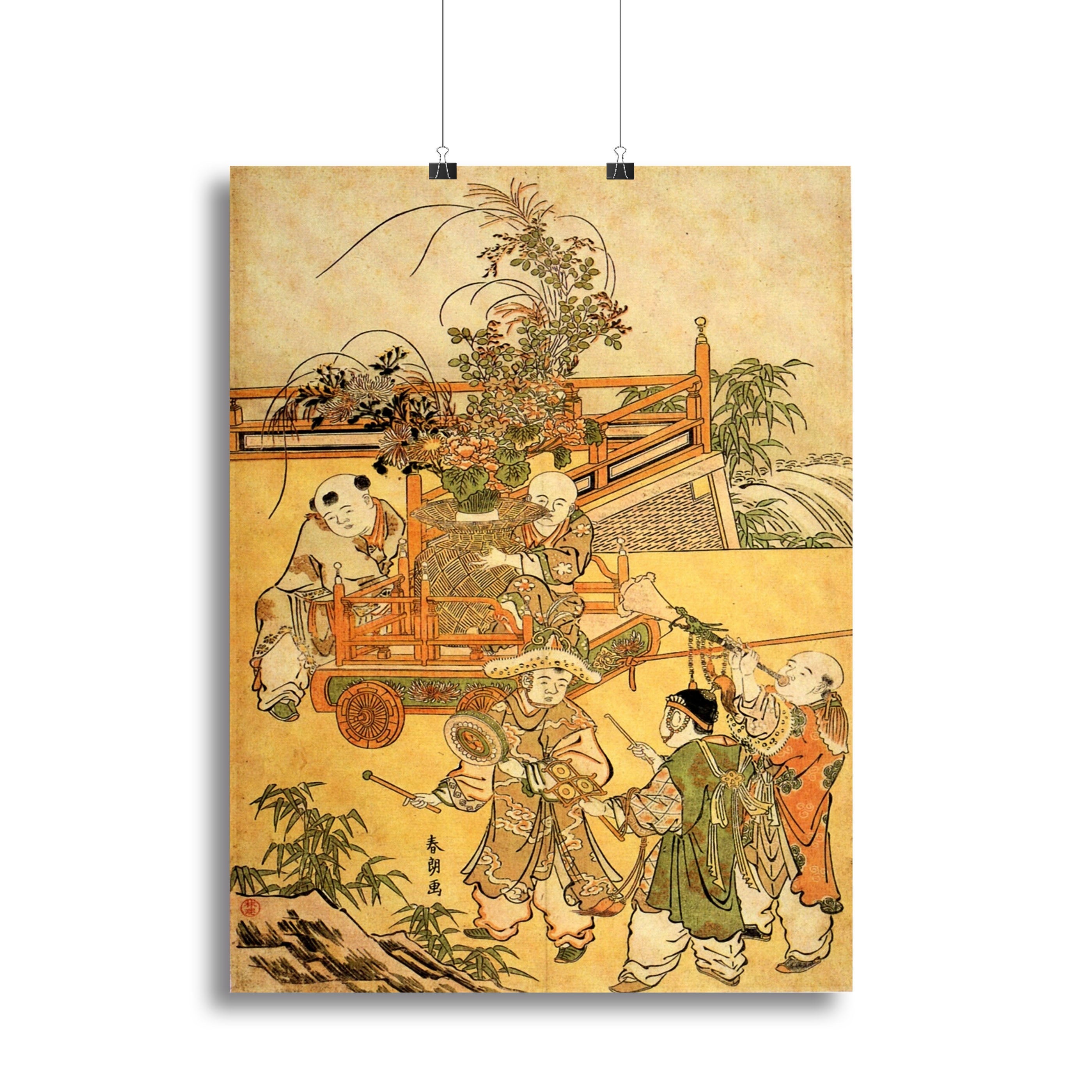 Canvas print or poster of Hokusai's 'Chinese Children', showcasing vibrant colors and intricate details.