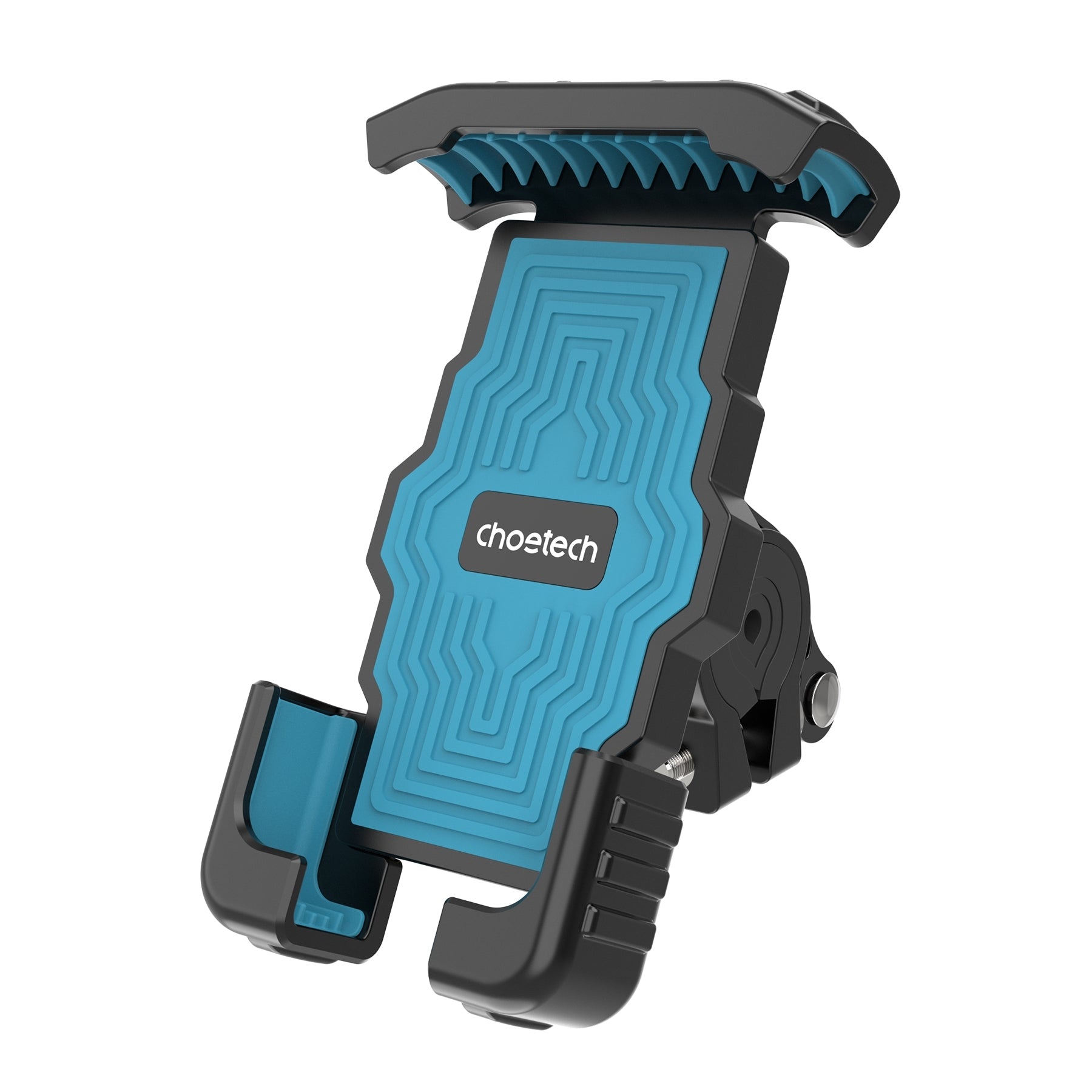 CHOETECH H067-GN Adjustable Mobile Stand for Bicycle in green, securely holding a smartphone on a bike handlebar.