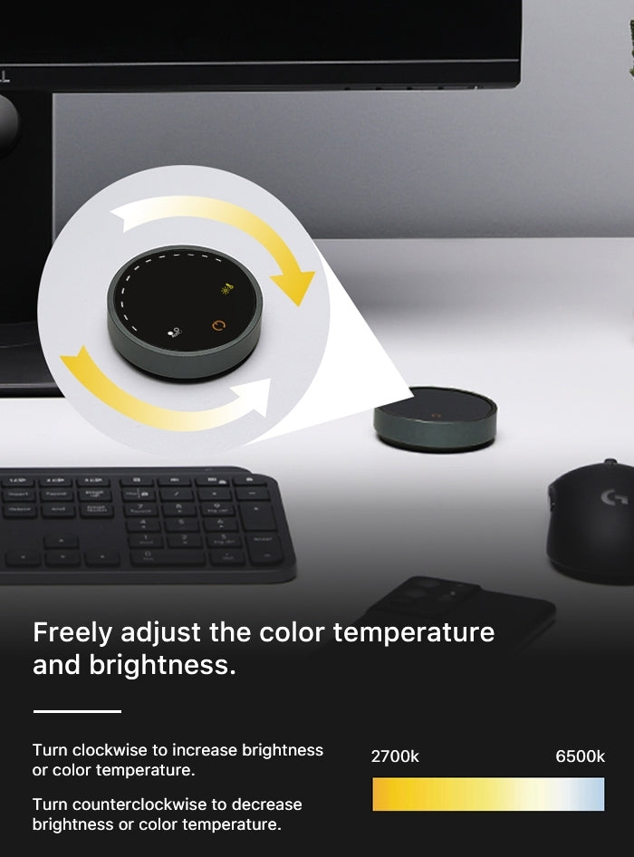 CHOETECH MIX-E1129 Wireless Controlled LED Lamp mounted on a monitor, providing soft diffused light for desk work.