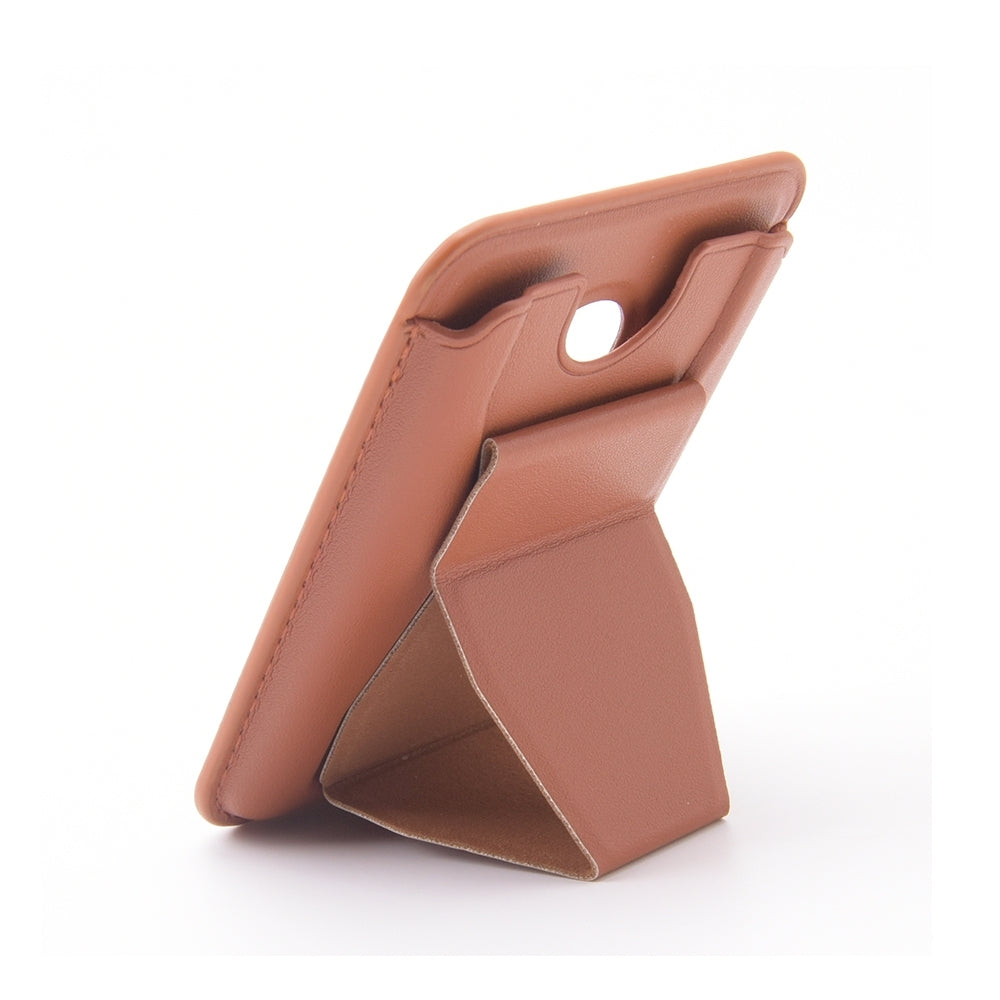 CHOETECH PC0003-DBW Magnetic Card Holder in brown, designed for iPhone 12/13/14, showcasing its sleek and stylish appearance.