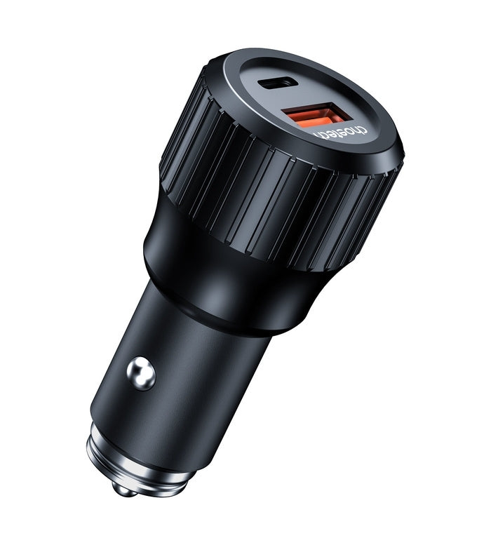 CHOETECH TC0010 Dual USB Fast Car Charger with dual ports for fast charging, designed for all vehicle types.