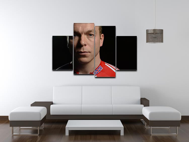 Chris Hoy 2012 4 Split Panel Canvas artwork featuring four equal sections creating a cohesive image.