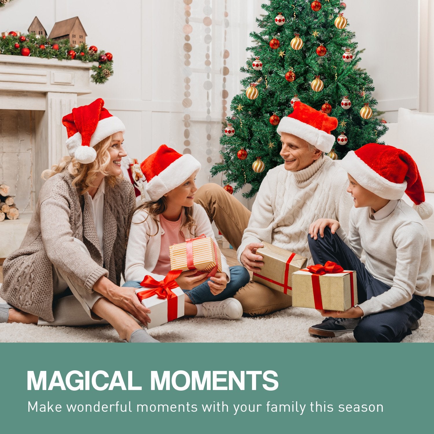 Christabelle Green Christmas Tree 1.5m with abundant foliage and sturdy metal base, perfect for holiday decorations.