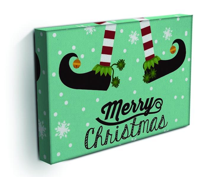 A vibrant Christmas Elf Canvas Print featuring a whimsical elf design, perfect for holiday decor.