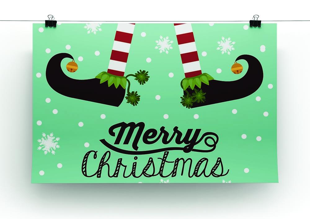 A vibrant Christmas Elf Canvas Print featuring a whimsical elf design, perfect for holiday decor.