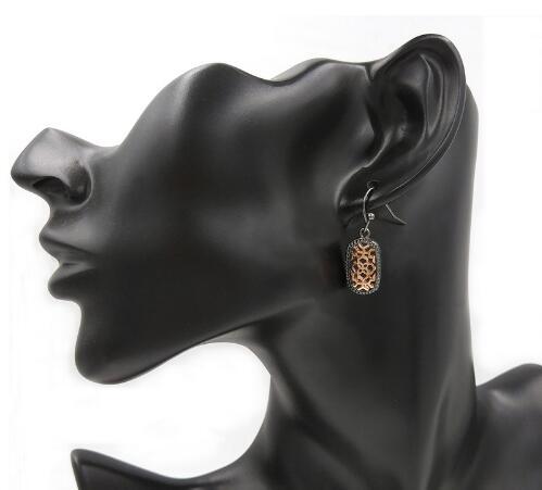 Kendra Style Small Oval Hollow Out Alloy Frame Earrings, featuring a delicate hollow out design perfect for Christmas gifting.