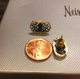 Kendra Style Small Oval Hollow Out Alloy Frame Earrings, featuring a delicate hollow out design perfect for Christmas gifting.