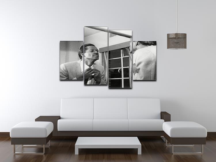 Chuck Berry dressing 4 Split Panel Canvas artwork featuring vibrant colors and dynamic design, divided into four equal sections.