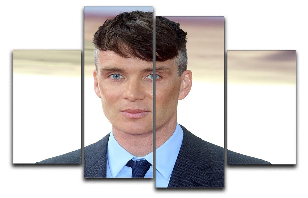 A 4-split canvas artwork featuring Cillian Murphy, showcasing his iconic image divided into four panels for a dynamic display.