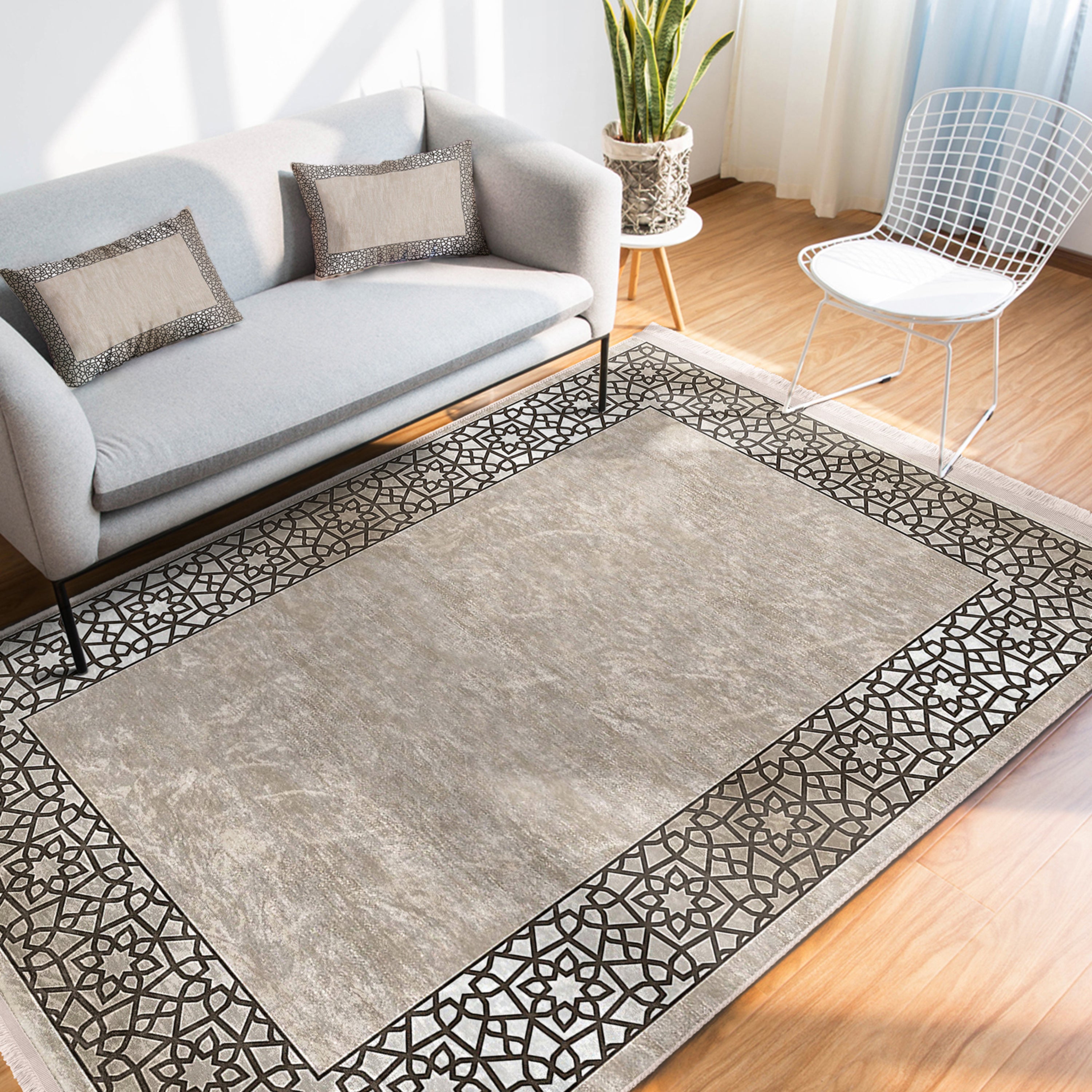 Classic Motifs Washable Area Rug featuring intricate design and fringes, perfect for enhancing home decor.