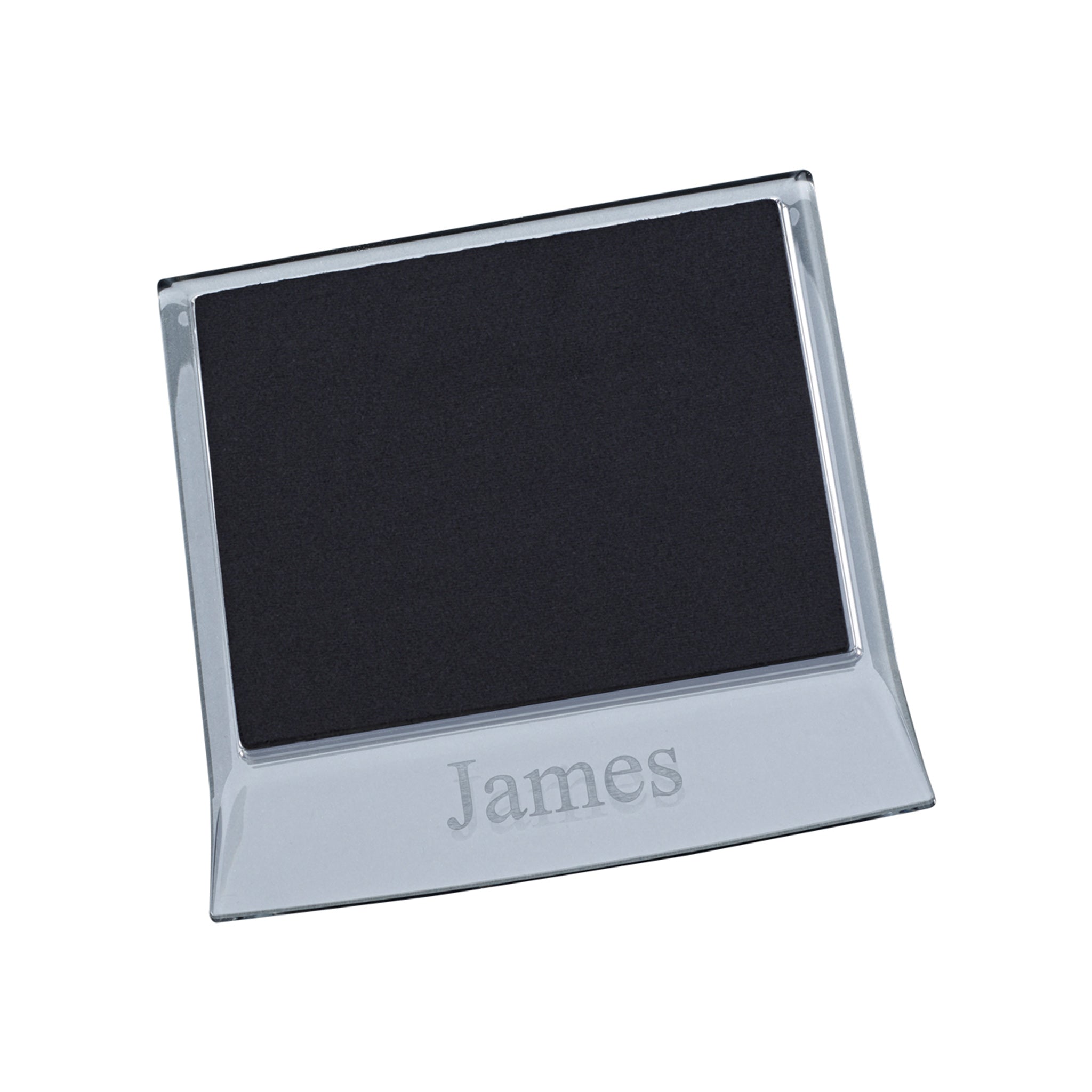 Clearylic Mouse Pad in clear acrylic with black surface, featuring a customizable area for messages.
