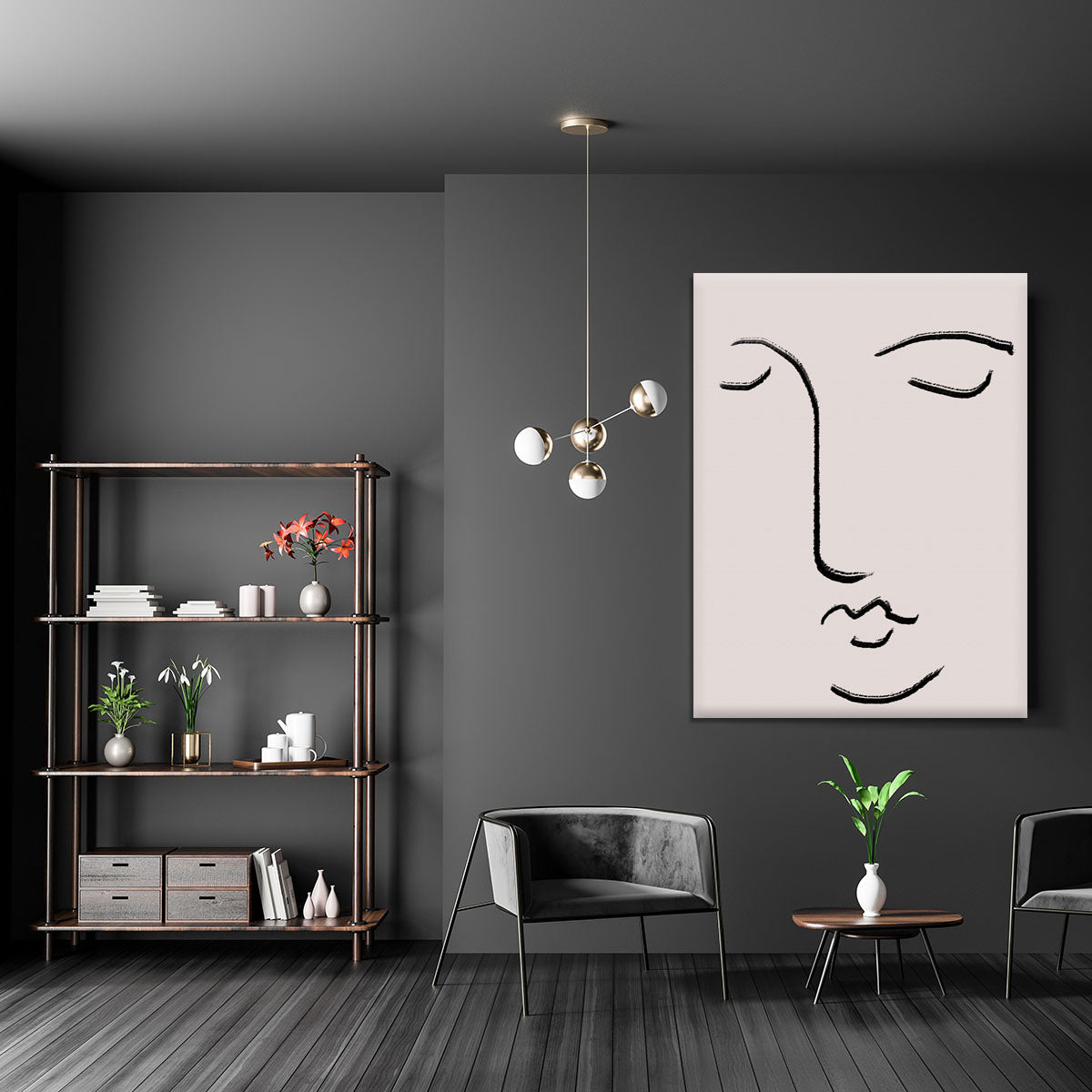 Closed Eyes Canvas Print featuring an abstract design symbolizing tranquility and introspection, perfect for modern decor.