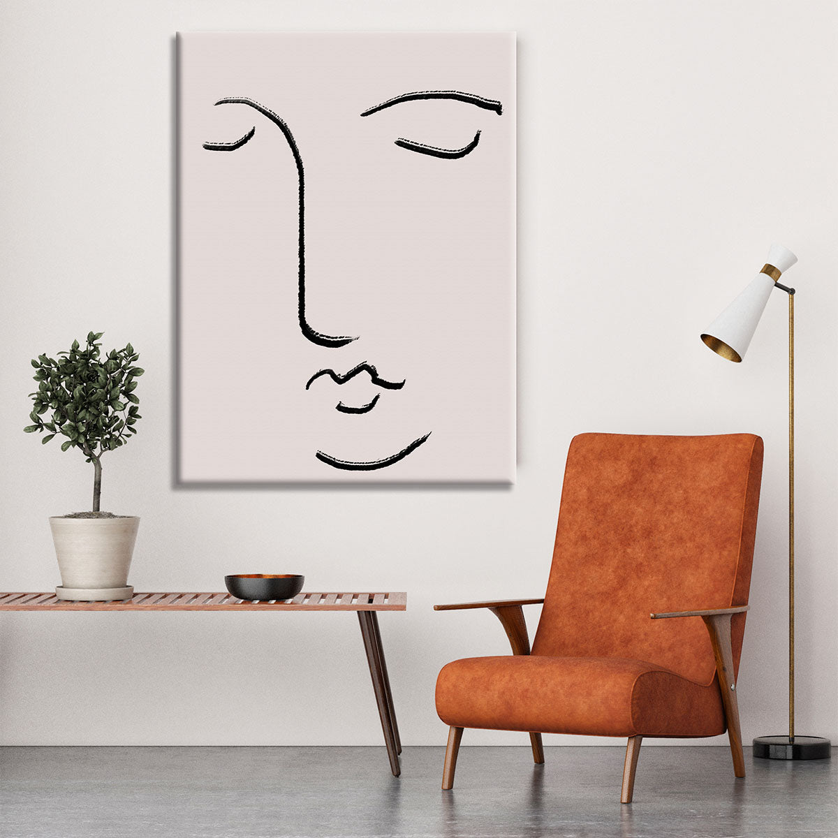 Closed Eyes Canvas Print featuring an abstract design symbolizing tranquility and introspection, perfect for modern decor.