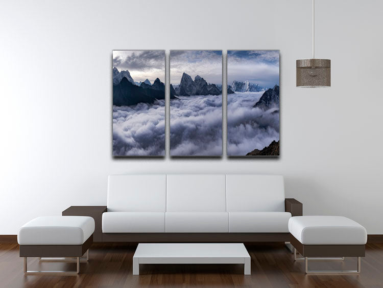 Cloud River 3 Split Panel Canvas Print featuring vibrant colors and serene landscape design, perfect for home decor.