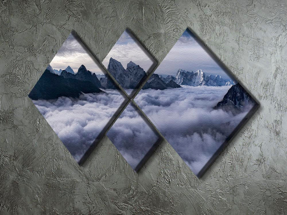 Cloud River 4 Square Multi Panel Canvas artwork featuring four equal square sections, beautifully arranged to create a cohesive image.
