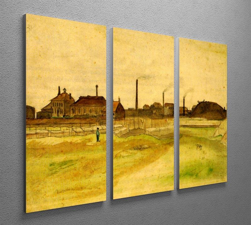 Three-panel canvas print of Van Gogh's Coalmine in the Borinage, showcasing vibrant colors and intricate details.