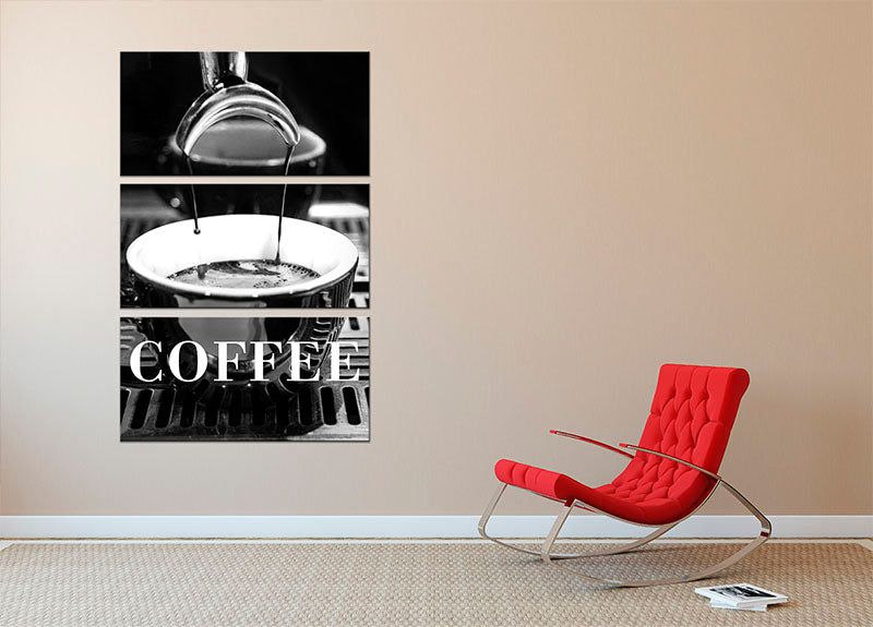 Coffee Documentary 3 Split Panel Canvas Print featuring rich coffee-themed artwork in three panels.