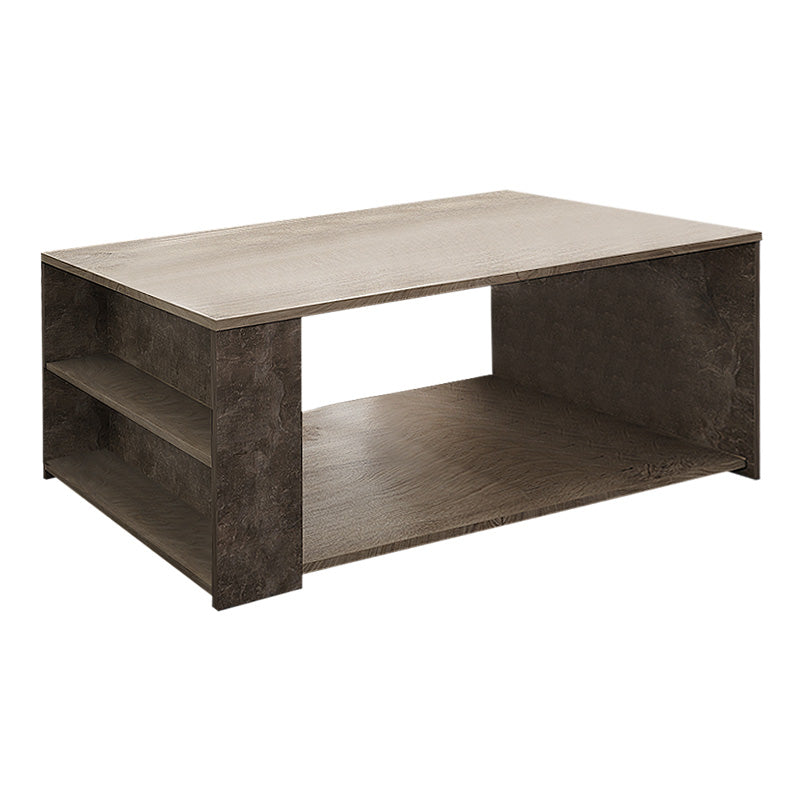 Coffee Table ANGELA in Grey Oak finish, featuring a modern design and sturdy melamine construction, ideal for home or office use.