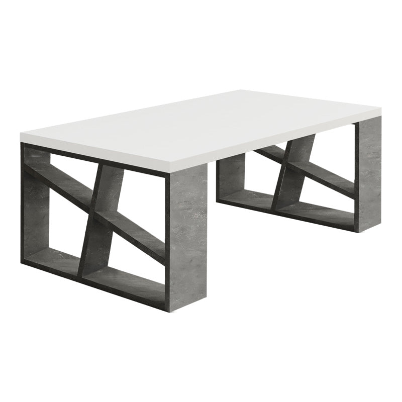 ESTEBAN Retro Grey Coffee Table in melamine, featuring a stylish design with dimensions 105x60x40 cm.