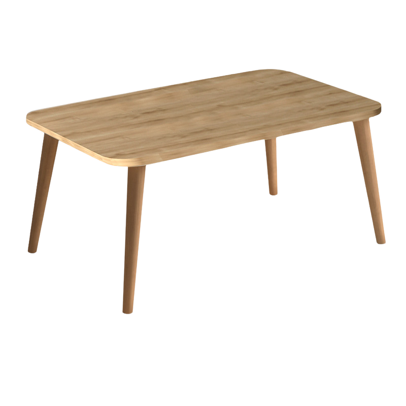 Coffee Table LUISE Oak with melamine surface and solid beech wood legs, showcasing its elegant design and oak finish.