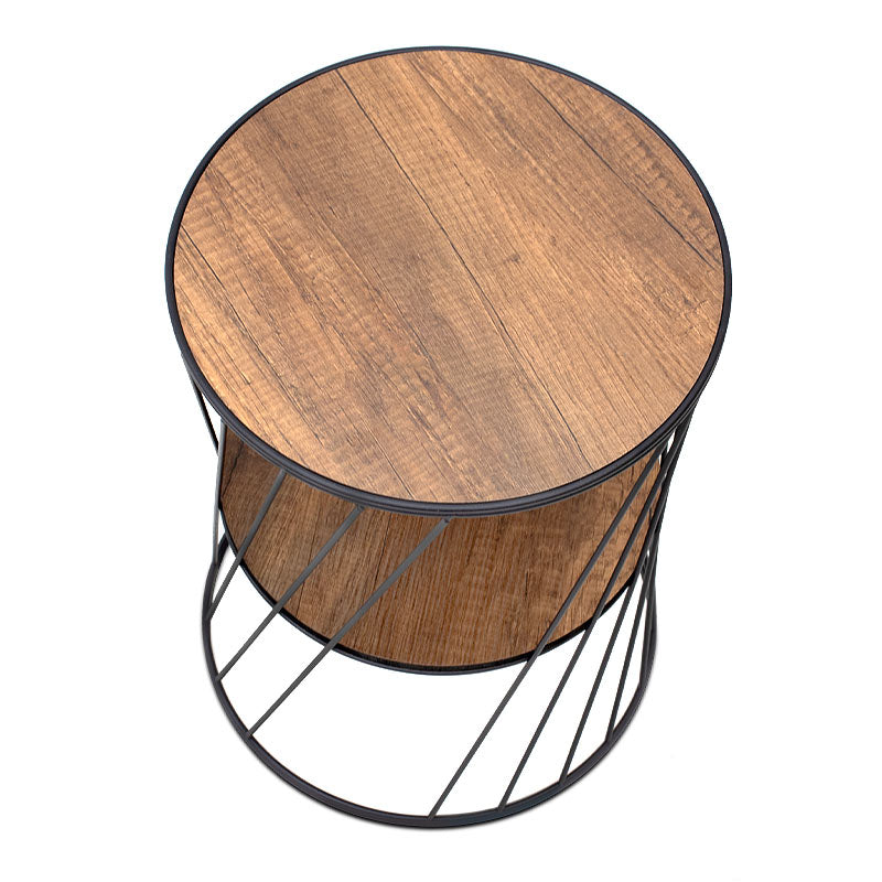 MELISSA Coffee Table in black and walnut finish, featuring a sleek design and a shelf underneath.