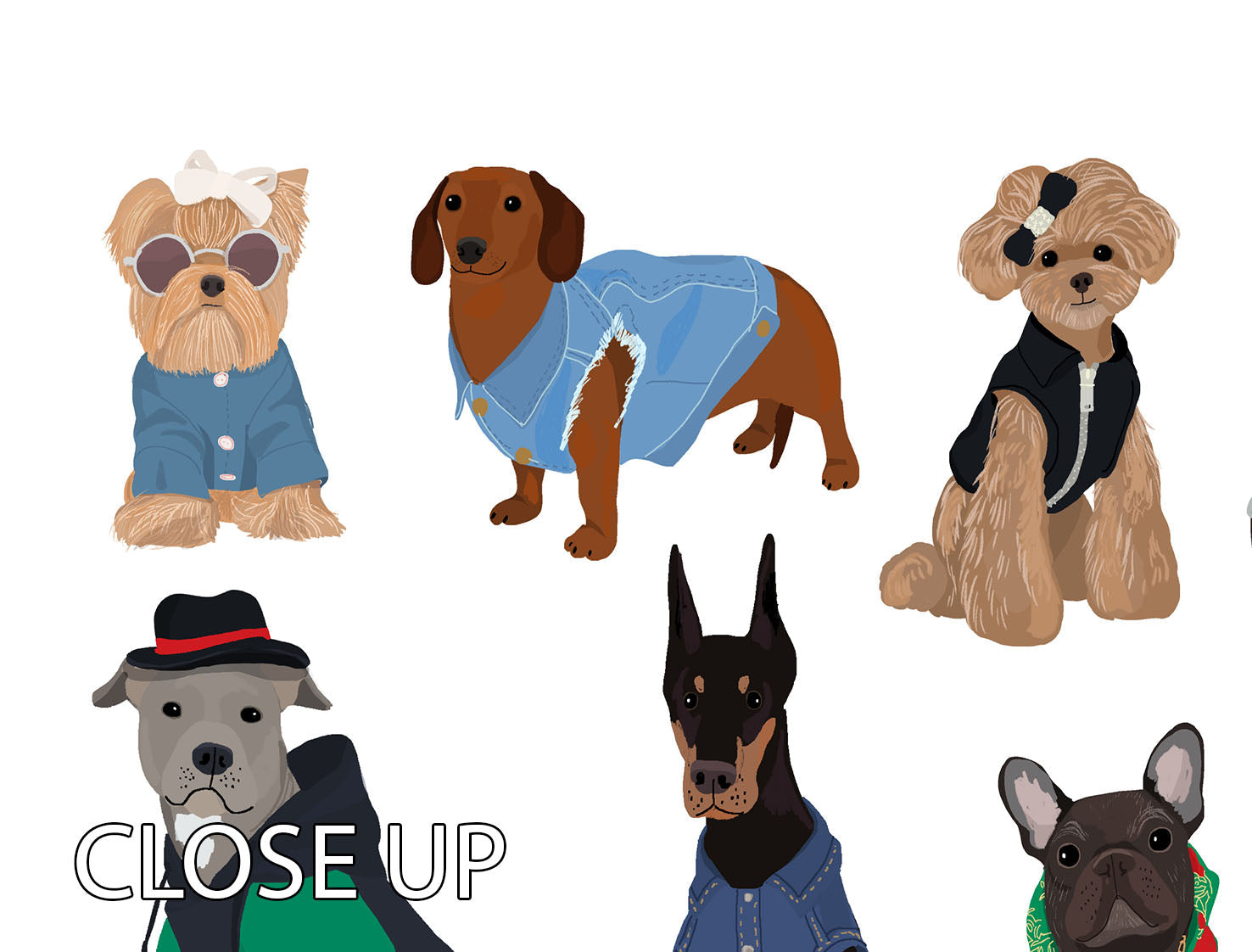 Three-panel canvas print featuring a cool dog design, perfect for home decor.