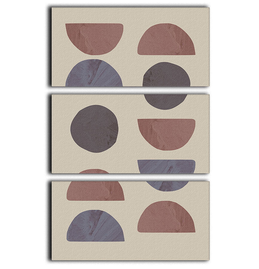 Collage 04 Sand 3 Split Panel Canvas Print featuring three elegant panels with a cohesive design, perfect for home decor.