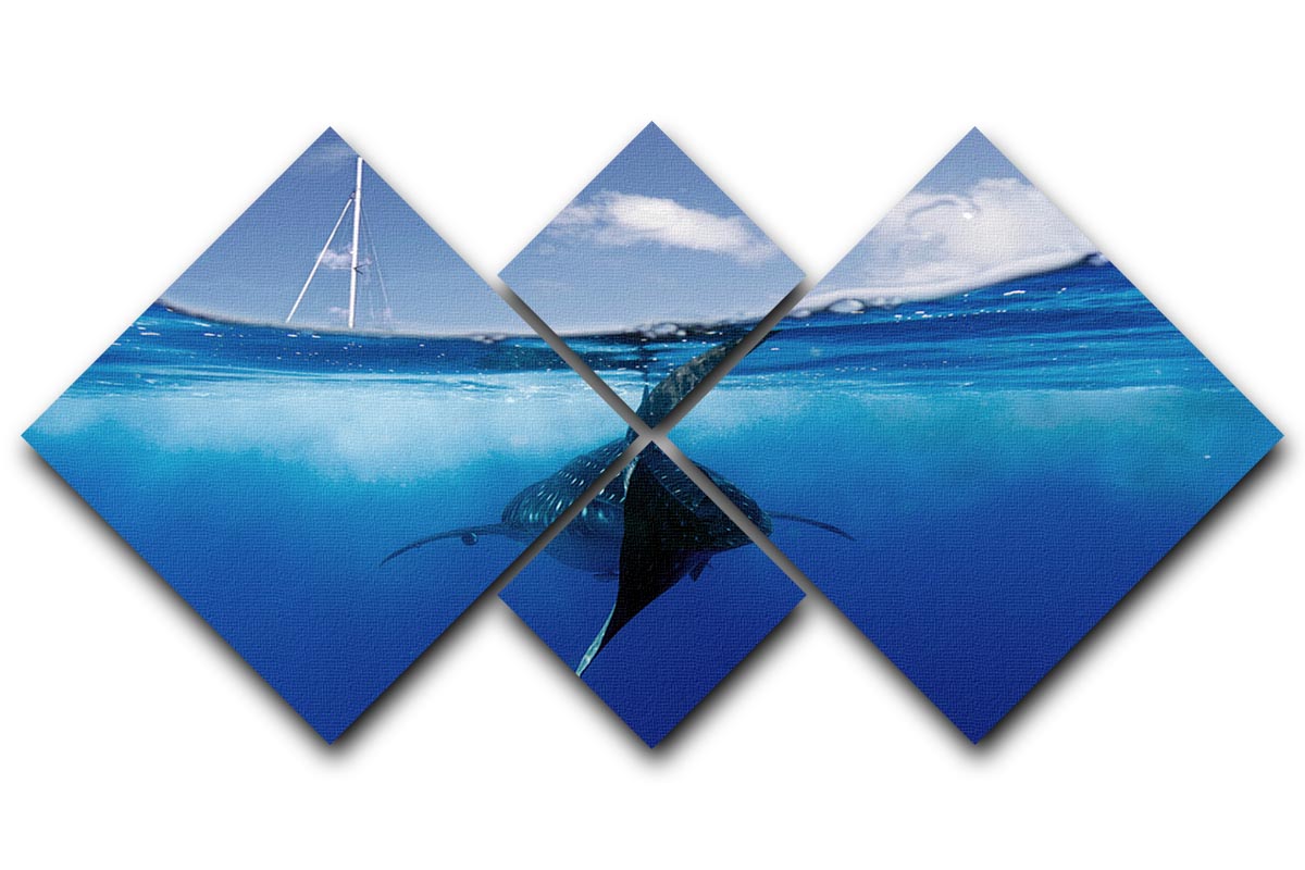 Collision Course 4 Square Multi Panel Canvas featuring four equal square sections with a cohesive design, perfect for modern decor.