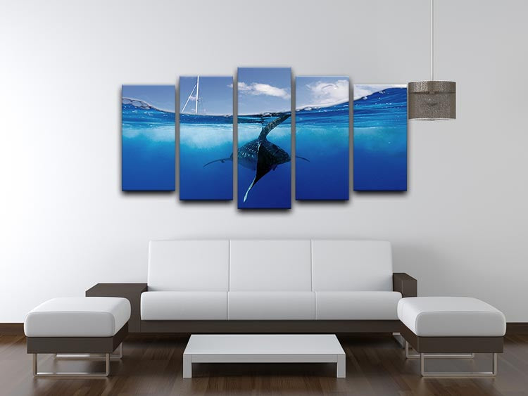 Collision Course 5 Split Panel Canvas artwork featuring a dynamic design across five panels, enhancing any interior space.