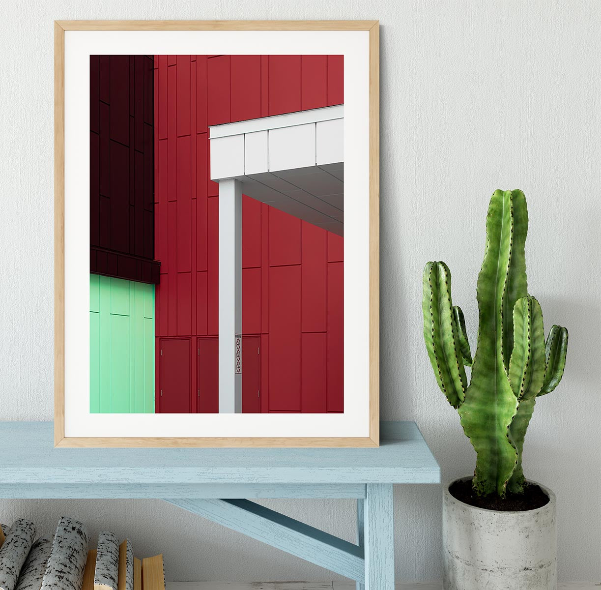 Color Architecture Framed Print showcasing a vivid image in a handmade black frame, perfect for home decor.