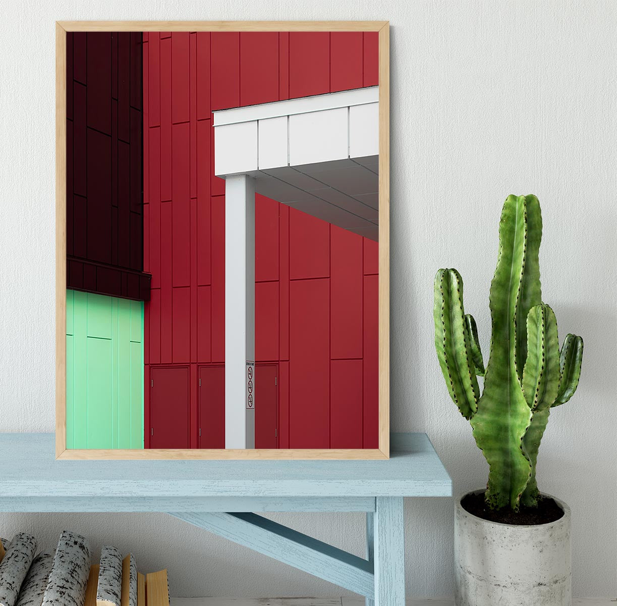 Color Architecture Framed Print showcasing a vivid image in a handmade black frame, perfect for home decor.