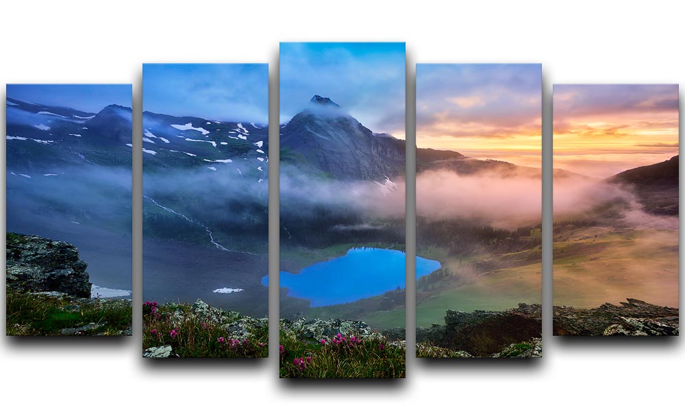 Colorado Paradise 5 Split Panel Canvas artwork featuring vibrant colors and nature-inspired design across five panels.