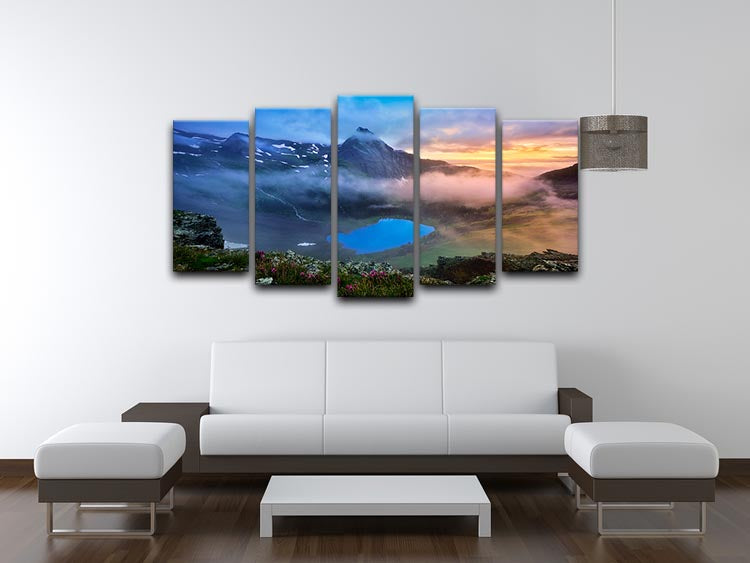 Colorado Paradise 5 Split Panel Canvas artwork featuring vibrant colors and nature-inspired design across five panels.