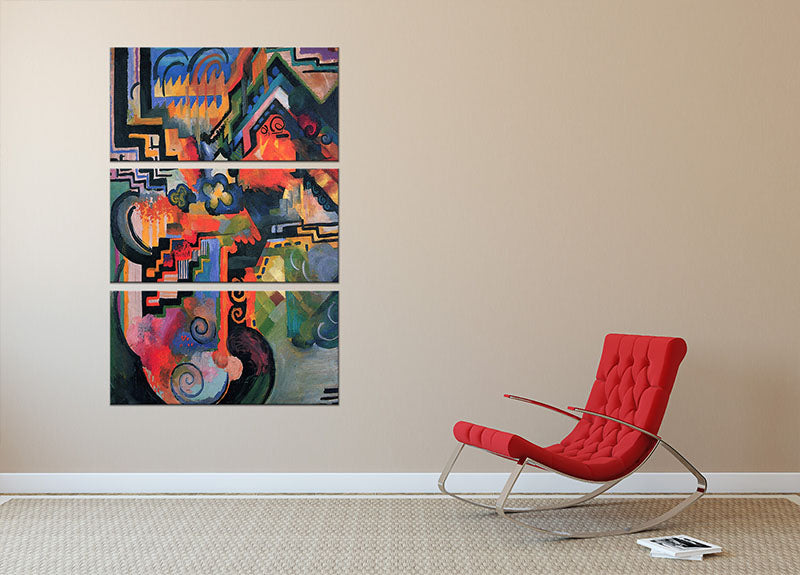 Three-panel canvas art featuring a colorful homage to Sebastian Johann Bach, elegantly designed for modern decor.