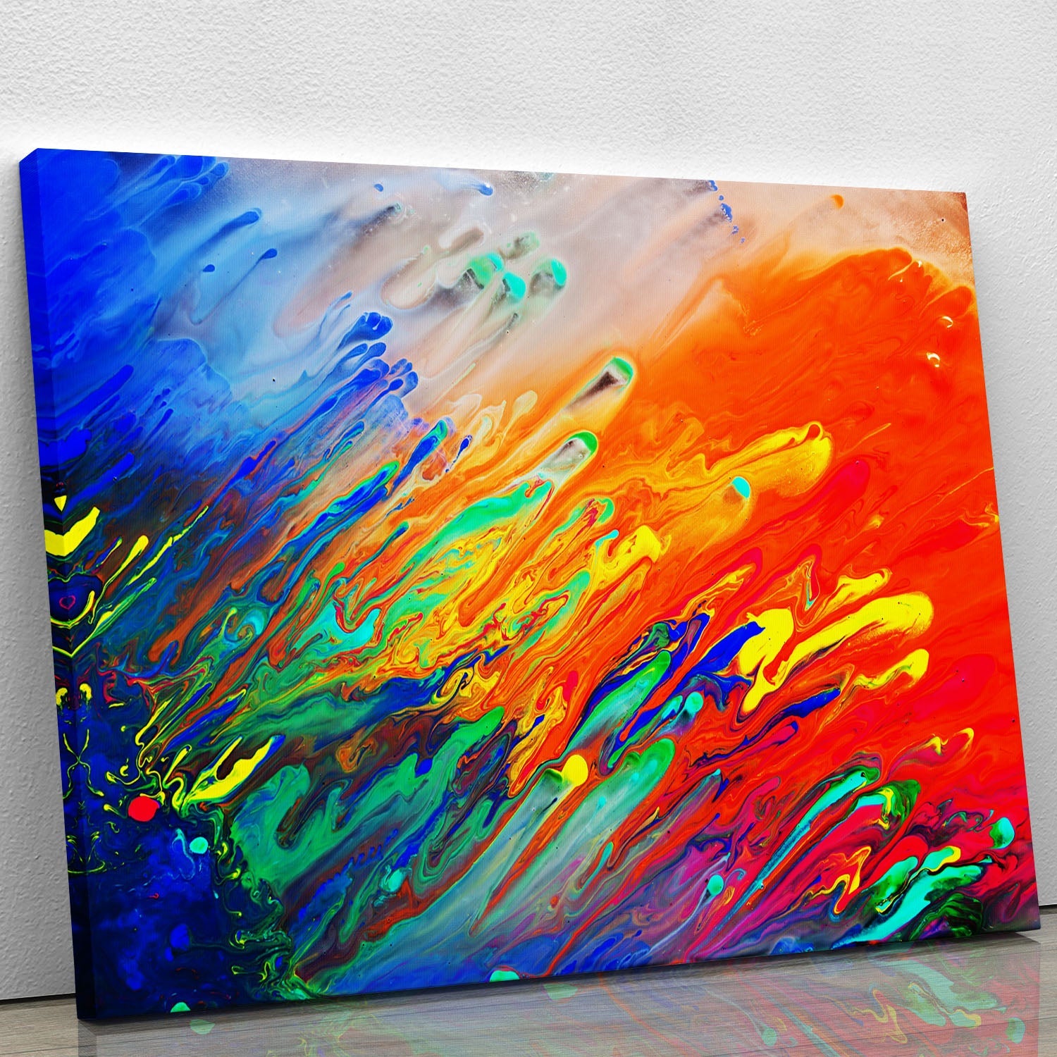 Colorful abstract acrylic painting canvas print showcasing vibrant colors and unique design, perfect for modern decor.