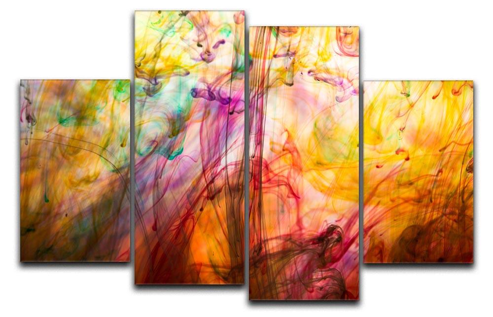 A vibrant 4-split canvas artwork featuring colorful motion blur design, perfect for modern home decor.