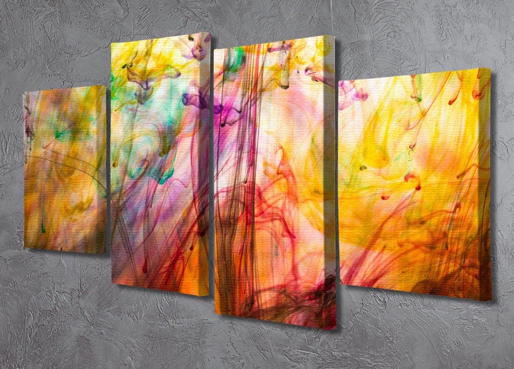 A vibrant 4-split canvas artwork featuring colorful motion blur design, perfect for modern home decor.