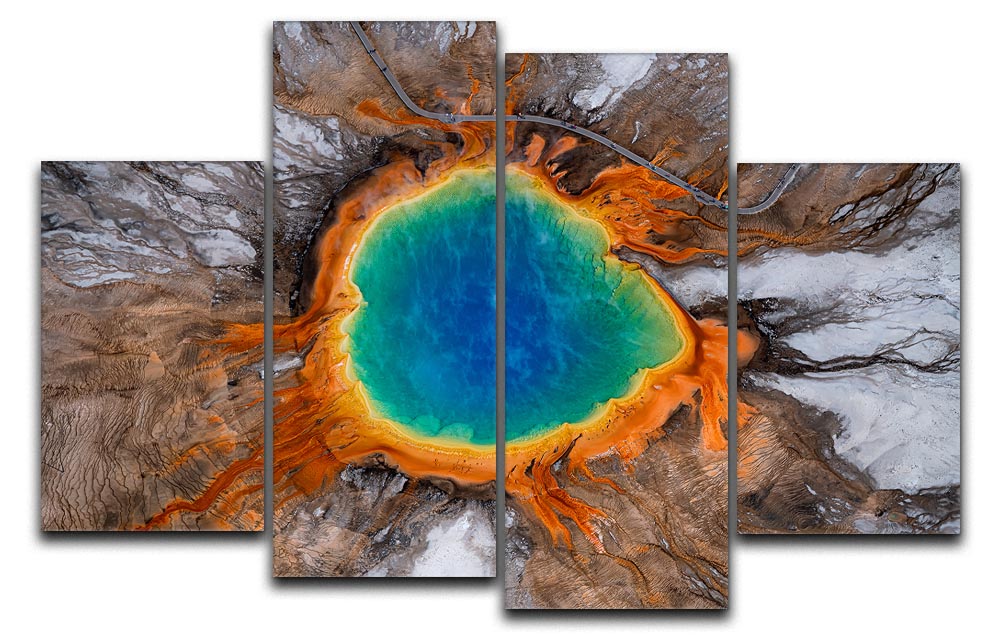 Colors 4 Split Panel Canvas artwork featuring vibrant colors and dynamic design, divided into four equal sections.