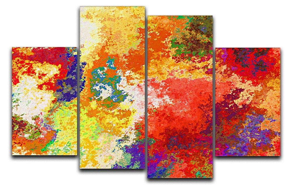 Colour Splash Version 2 4 Split Panel Canvas showcasing vibrant colors and dynamic design across four separate panels.