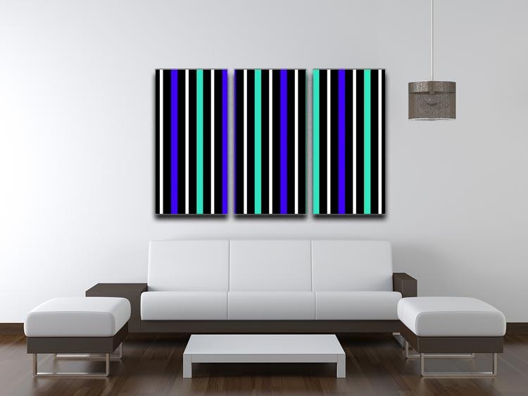 Colour Stripes FS1 3 Split Panel Canvas Print showcasing vibrant stripes in a modern design, perfect for enhancing any interior space.